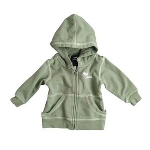 Roots Baby Hoodie Jacket 6-12 Months Green‎ Full Zip Best Vibes Embroidery